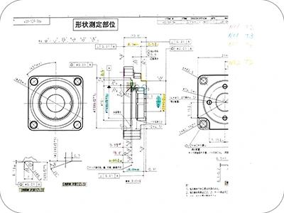 加工部品の形状と寸法を示す図面